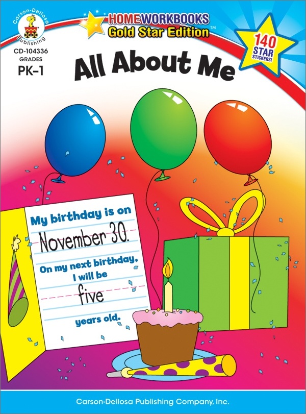 All About Me (Pk - 1) Home Workbook - Gold Star Edition