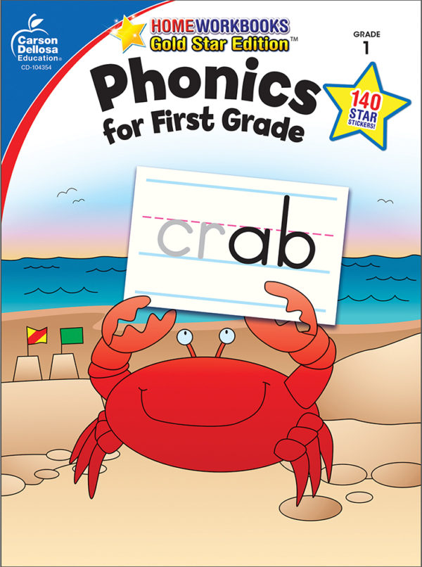 Phonics For First Grade Home Workbook - Gold Star Edition