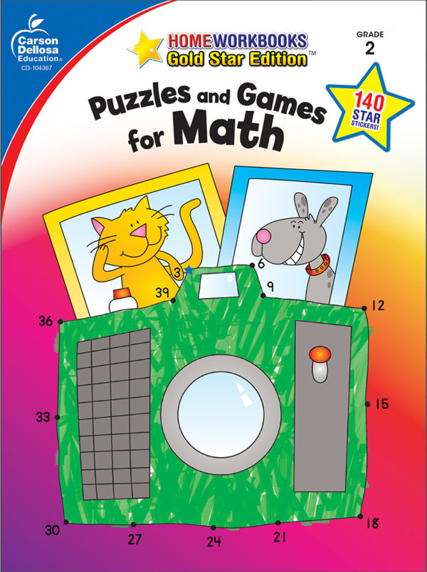 Puzzles And Games For Math (2) Home Workbook - Gold Star Edition