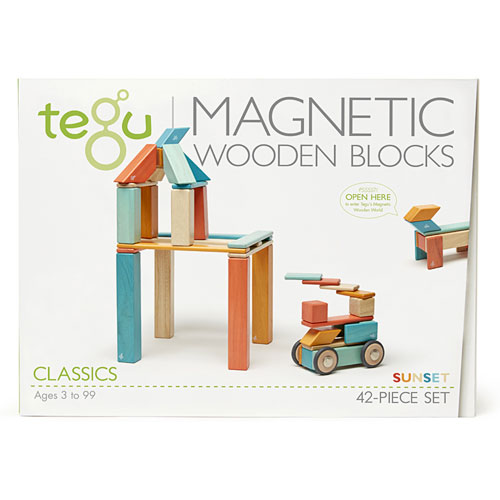Tegu Magnetic Wooden Blocks Sunset 42 pc set