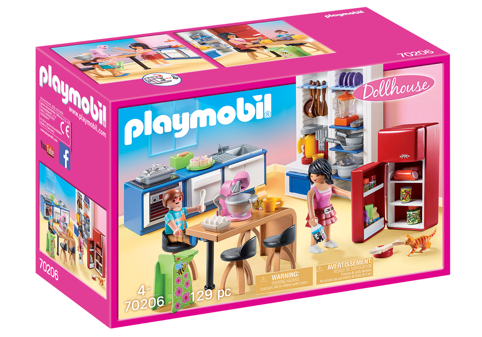 Playmobil Family Kitchen Purple Cow Toys   70206 1536x1075 