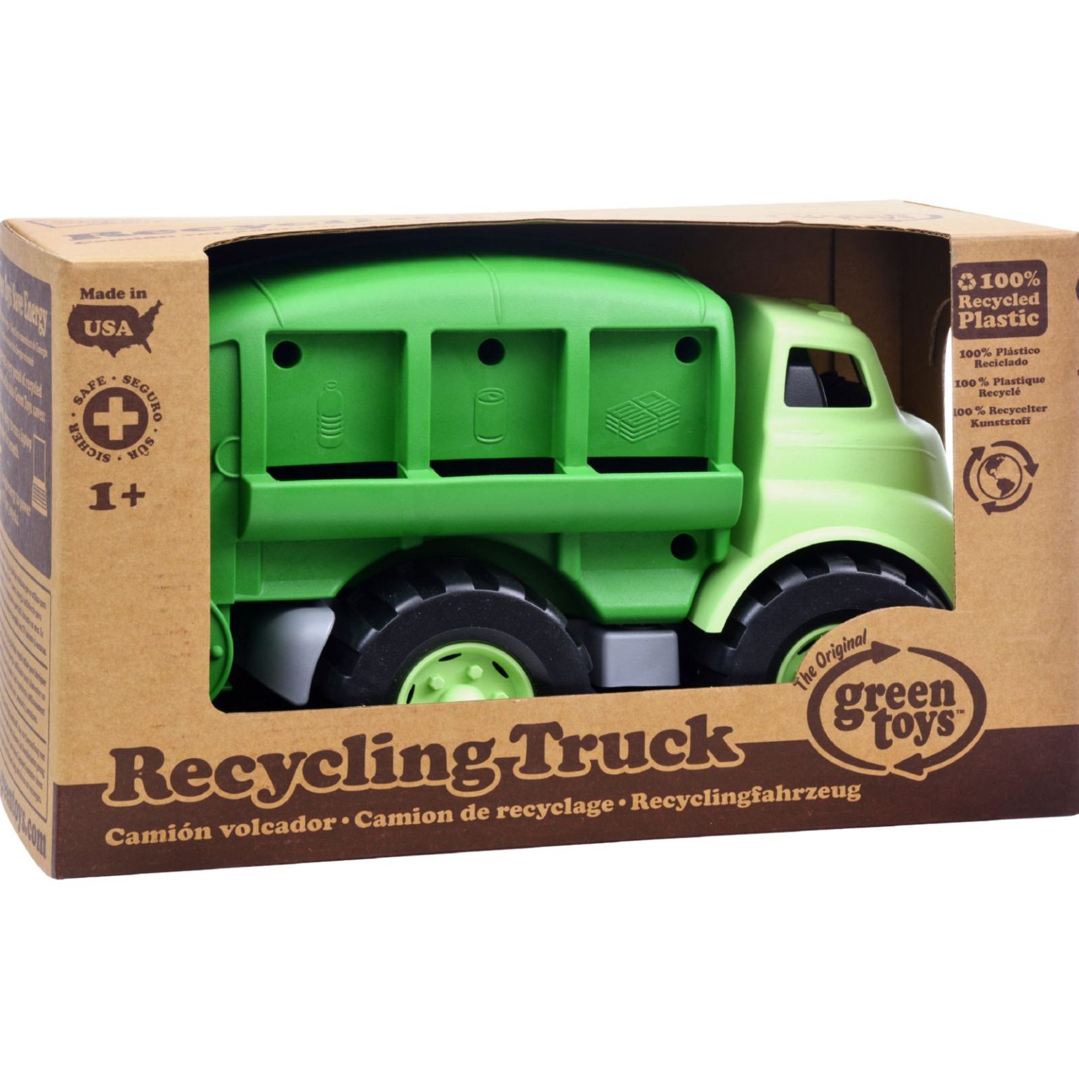 green toys truck with cars