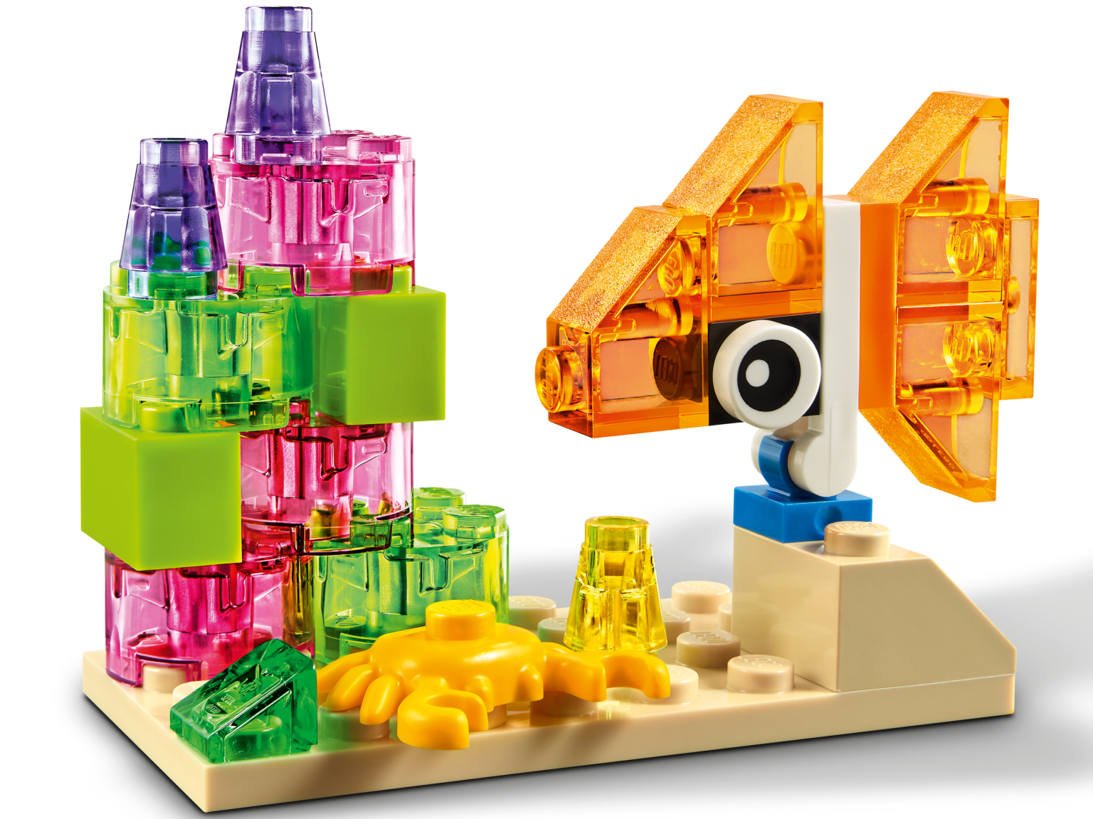 Lego Classic – 500 Piece Creative Transparent Bricks – Purple Cow Toys