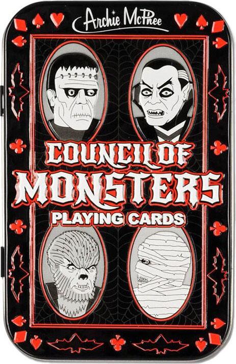 Council of Monsters Playing Cards in a Tin
