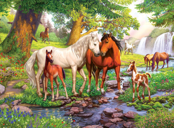 300Pc Horses By The Stream