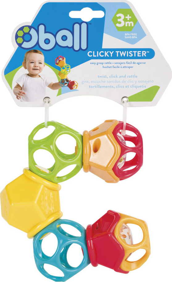 Oball Clicky Twister Easy Grasp Rattle