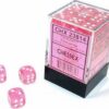 Translucent 12mm D6 Pink/white Dice Block™ (36 dice)