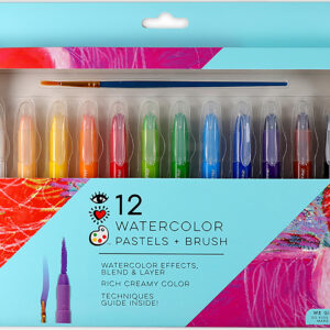 iHeart Art 12 Watercolors Pastels Brush, Color Paint In 1