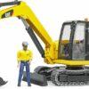 Cat® Mini Excavator with worker