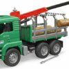 MAN Timber truck with loading crane and 3 trunks