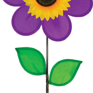 12" Purple Sunflower with Leaves