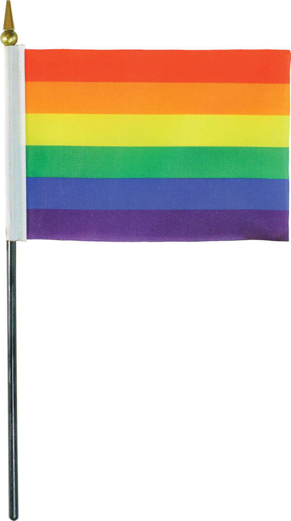 Printed Rainbow 4x6 Hand-Held Flag