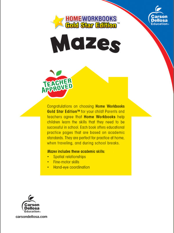 Mazes, Grades PK - 1: Gold Star Edition