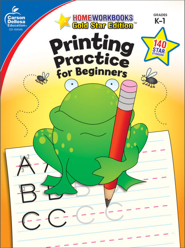 Printing Practice for Beginners, Grades K - 1: Gold Star Edition