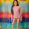 Love Life Metallic Leggings (Size 7-8) (Gold Metallic)