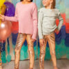 Love Life Metallic Leggings (Size 7-8) (Gold Metallic)