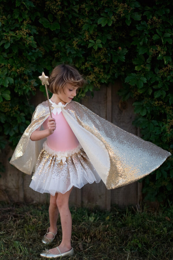 Gracious Gold Sequins Cape (Size 5-6)