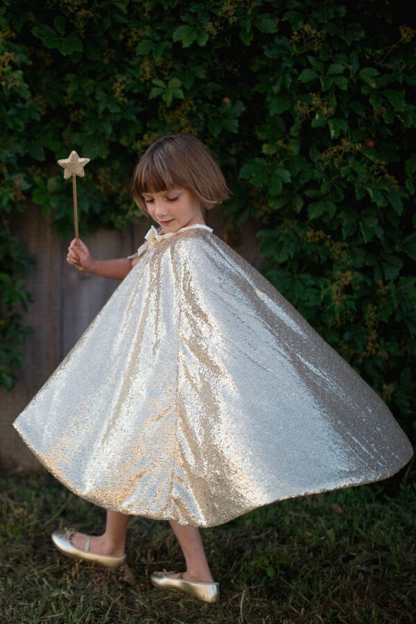 Gracious Gold Sequins Cape (Size 5-6)