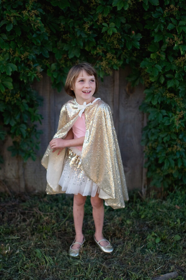 Gracious Gold Sequins Cape (Size 5-6)