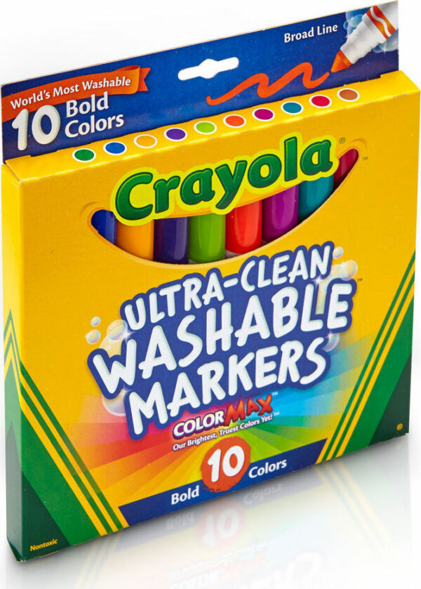 10 Ct Ultra-Clean Washable Bold, Broad Line, Color Max Markers