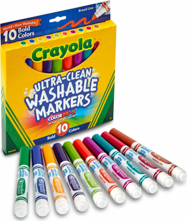 10 Ct Ultra-Clean Washable Bold, Broad Line, Color Max Markers