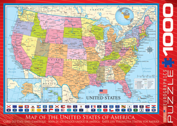 Map Of The Usa 1000-piece Puzzle