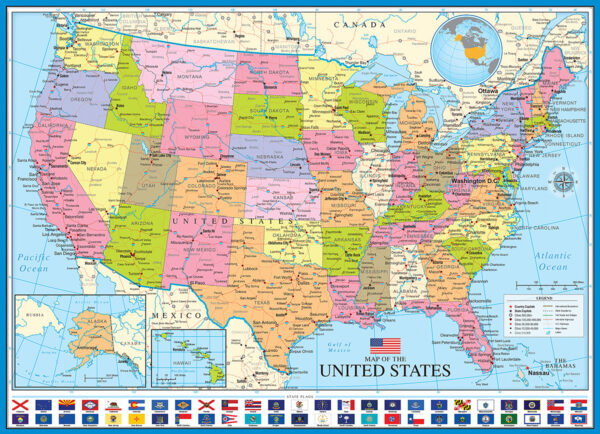 Map Of The Usa 1000-piece Puzzle