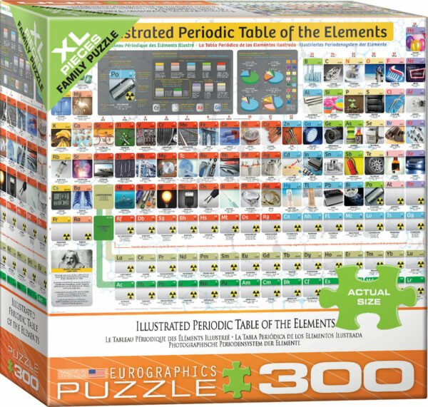 Puzzles. Illustrated Periodic Table of Elements 300-Piece Puzzle (Small box)