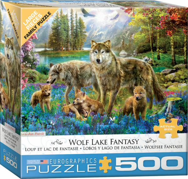 Wolf Lake Fantasy 500-Piece Puzzle (Small box)