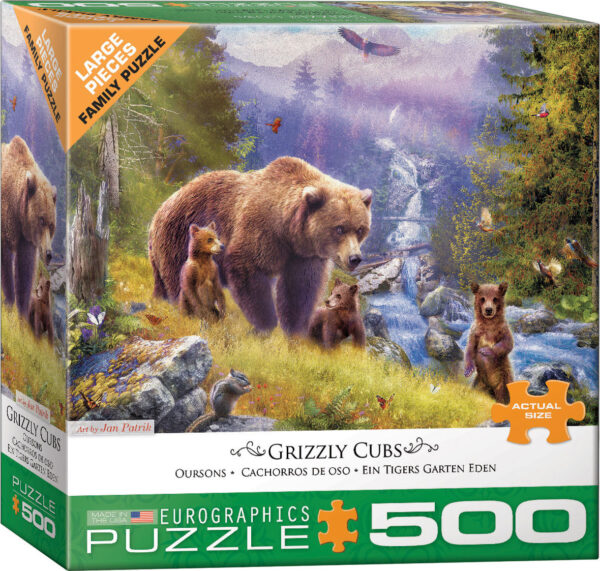 Grizzly Cubs 500-Piece Puzzle (Small box)