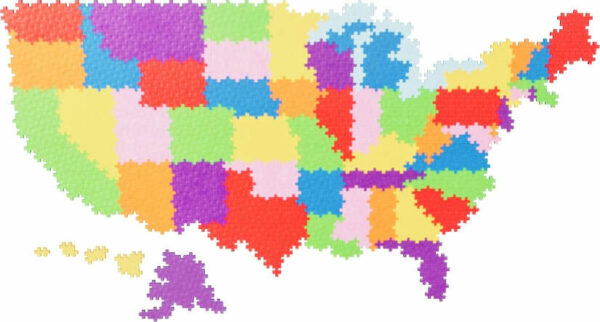 Plus-Plus Puzzle By Number - Map of the United States