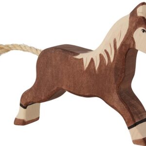 Horse, Running, Dark Brown - Holztiger