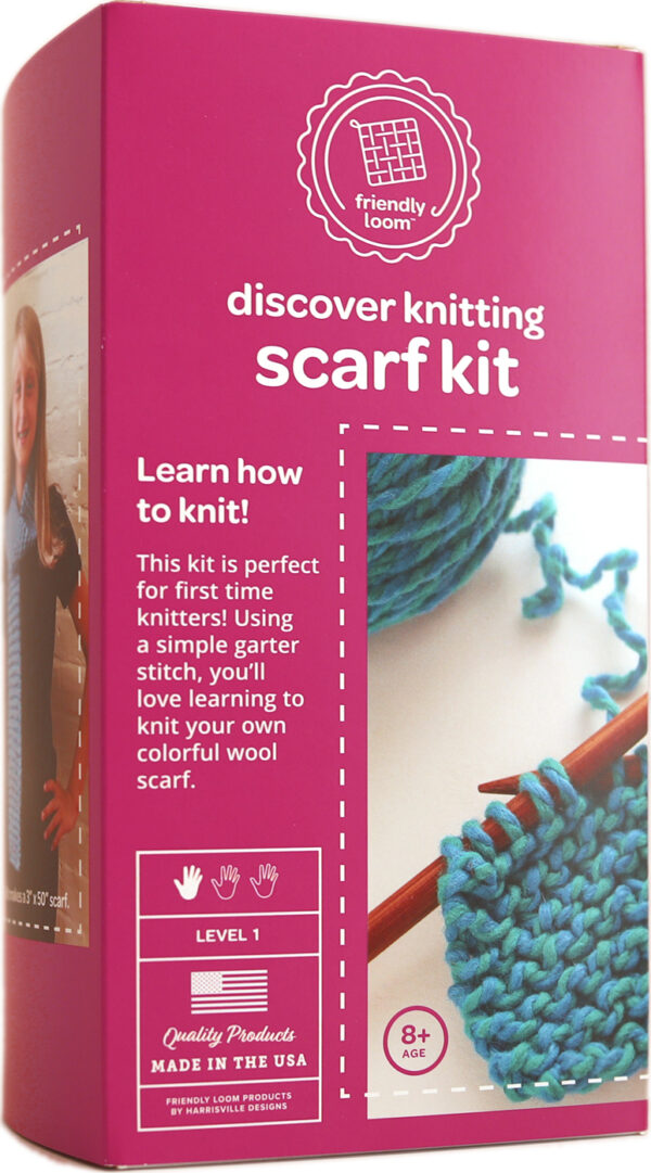 Friendly Loom - Knitting Scarf Kit - Blue