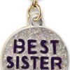 Gold Glitter Best Sister Charm