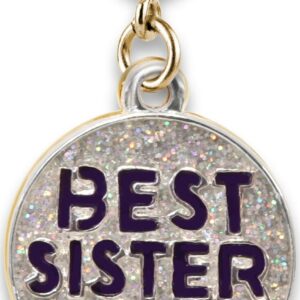 Gold Glitter Best Sister Charm