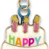 Gold Birthday Cake Charm