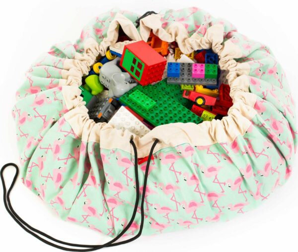 Play and Go Designer Bag-Flamingo Playmat and Storage Bag