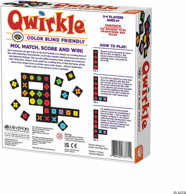 QwirkleTM: Color Blind Friendly Family Game