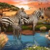 Zebras at the Waterhole (500 Piece Puzzle)