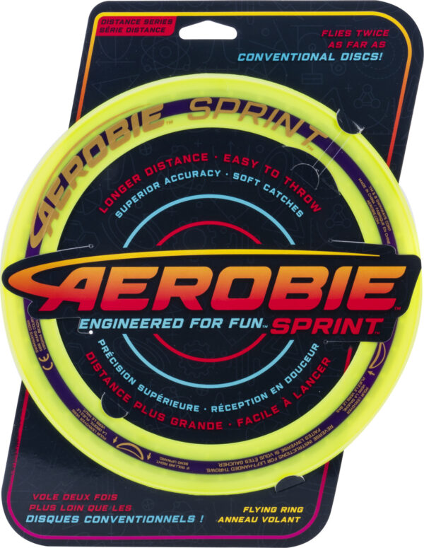 Aerobie Sprint Ring Outdoor Flying Disc - 10 Inches - Yellow