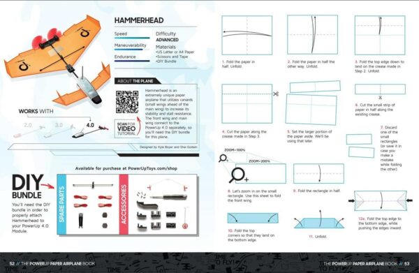 POWERUP Paper Airplane Book