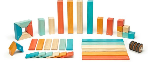 Tegu Classics: 42-Piece Set Magnetic Wooden Blocks (SUNSET)