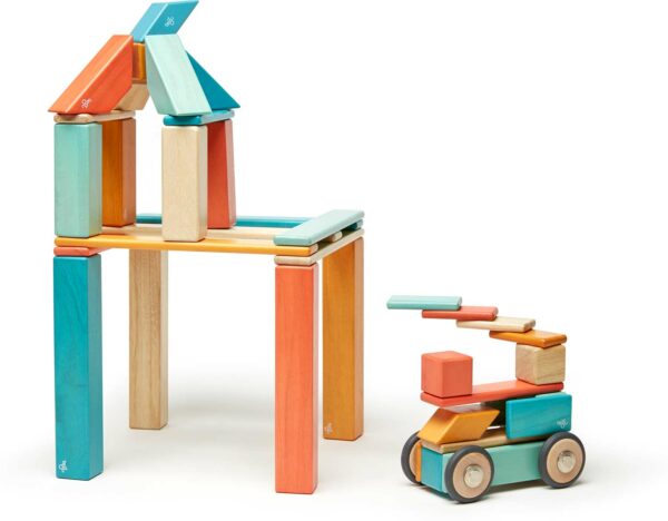 Tegu Classics: 42-Piece Set Magnetic Wooden Blocks (SUNSET)