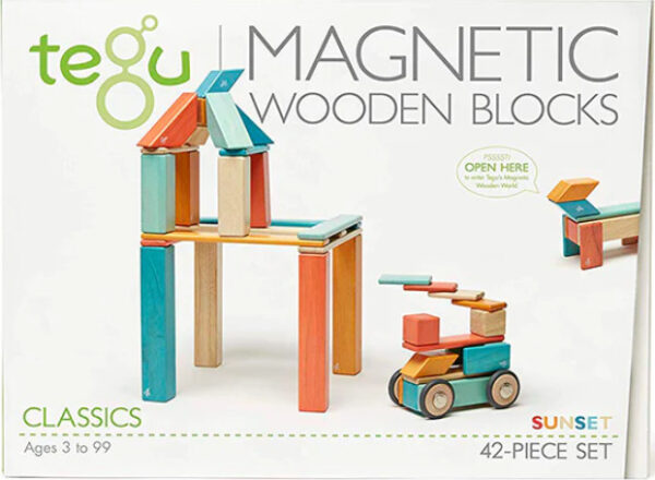 Tegu Classics: 42-Piece Set Magnetic Wooden Blocks (SUNSET)