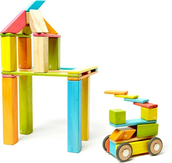 Tegu Classics: 42-Piece Set Magnetic Wooden Blocks (TINTS)