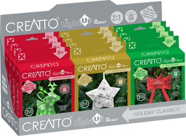 Creatto Holiday Classics - Dashing Reindeer, Shining Star, and Festive Bow (assorted)