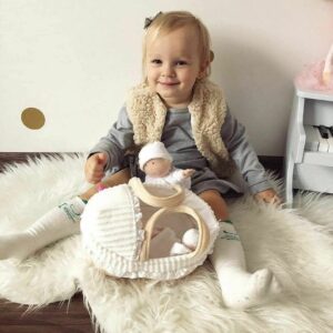 Grace - Baby Soft Doll With Carry Cot And Blanket