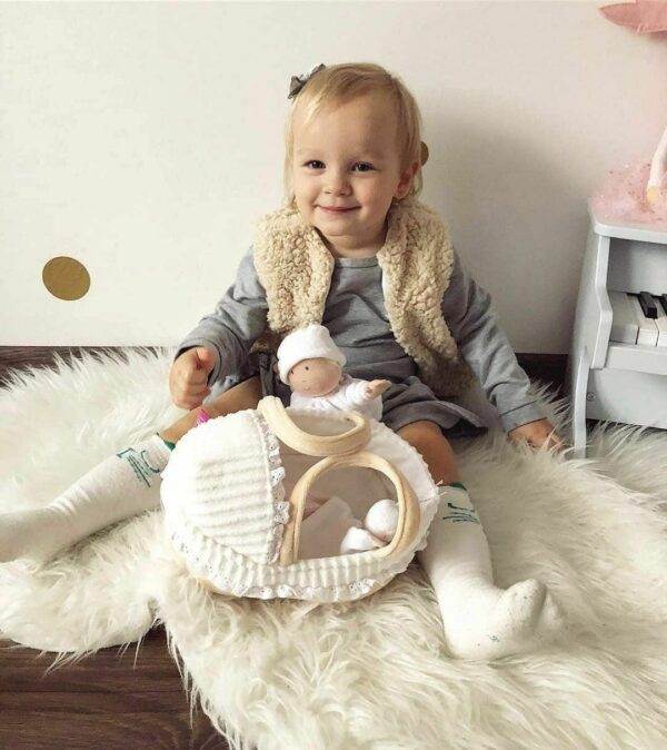 Grace - Baby Soft Doll With Carry Cot And Blanket