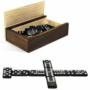 We Games Double 6 Black Dominoes With White Dots In Wooden Case