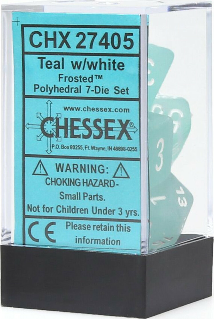 7-Set Cube Frosted Teal with White